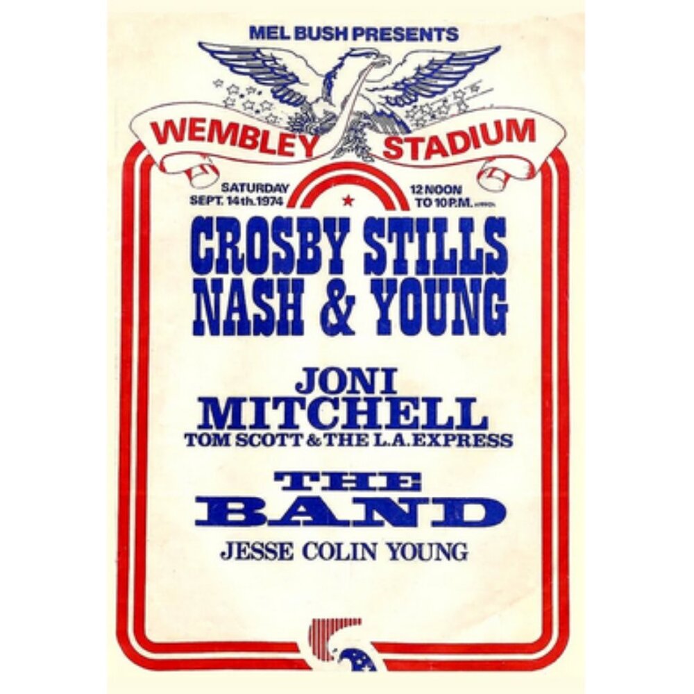 Crosby, Stills, Nash & Young Concert Poster 13"x19"